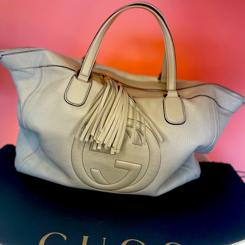 GUCCI Soho tote Pebbled Calfskin Large Top Handle